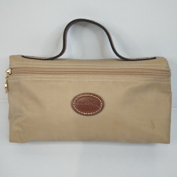 Longchamp Bags Longchamp Le Pliage Tan Cosmetic Bag Pouch With